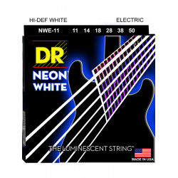 DR NWE-11 - Hi-Def Neon - White, jeu guitare électrique, Heavy 11-50