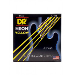 DR NYB6-30 - Hi-Def Neon - Yellow, jeu guitare basse, 6 cordes Medium 30-125