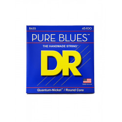 DR PB-45-100 - Pure Blues - Quantum Nickel, jeu guitare basse, Light à Medium 45-100