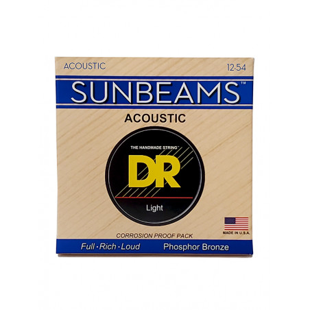 DR RCA-12 - Sunbeam - Phosphor Bronze, jeu guitare acoustique, Light 12-54