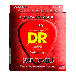 DR RDA-11 - Red Devils - Red, jeu guitare acoustique, Custom Light 11-50