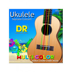 DR UMCSC - Nylon multi-color, jeu de cordes ukulélé soprano/concert
