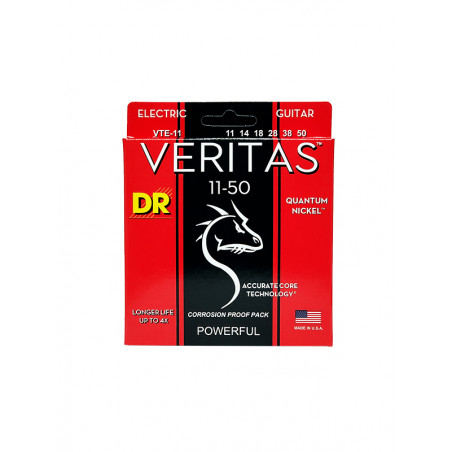 DR VTE-11 - Veritas - Coated Core Technology, jeu guitare électrique, Heavy 11-50
