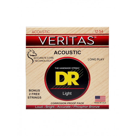 DR VTA-12 - Veritas - Coated Core Technology, jeu guitare acoustique, Light 12-54
