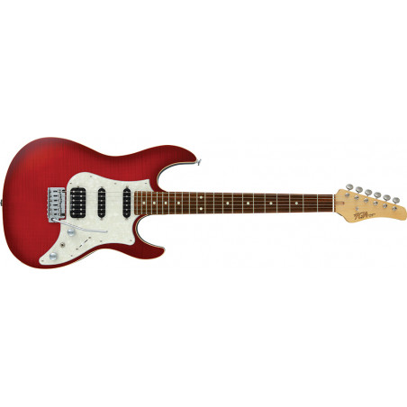 FGN JOS2FMG/TRT Odyssey J-Standard - Guitare électrique - Transparent Red Busrt (+ housse)