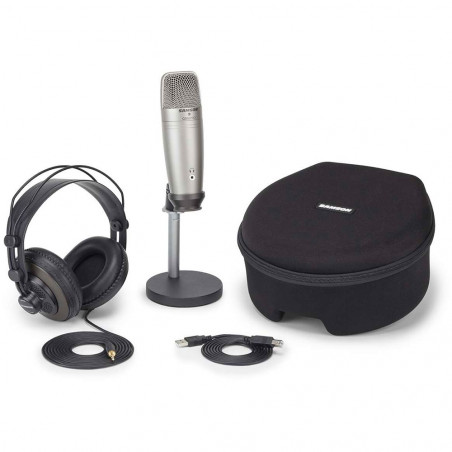 Samson C01U PRO RECORDING PACK - Pack Microphone à condensateur USB hypercardioide + Casque + Support + Housse