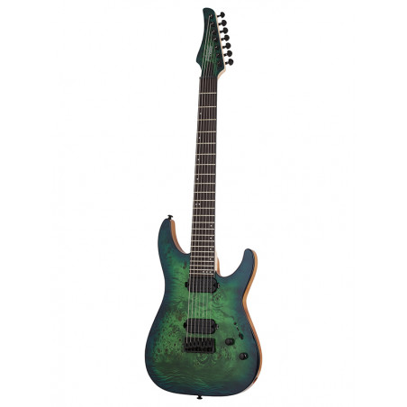 Schecter C-7 PRO - Guitare électrique 7 cordes - Aqua Burst