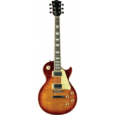 Eko  VL480-CSB - Guitare electrique Type LP Aged Cherry Sunburst Flamed