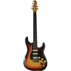 Eko  AIRE-RELIC-SB - Guitare electrique Type Strat Aire Relic Sunburst