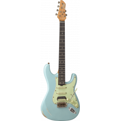 Eko  AIRE-RELIC-BLU - Guitare electrique Type Strat Aire Relic Daphne Blue