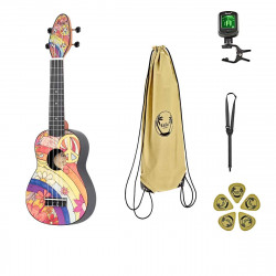 Keiki K2-68-L - Pack Ukulele Soprano Keiki Peace 68 Gaucher