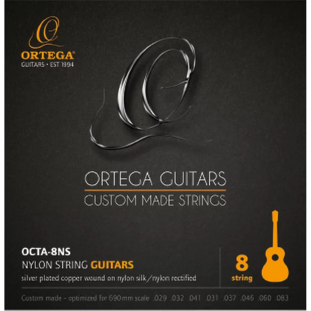 Ortéga OCTA-8NS - Jeu Cordes Guitare 8 Cordes