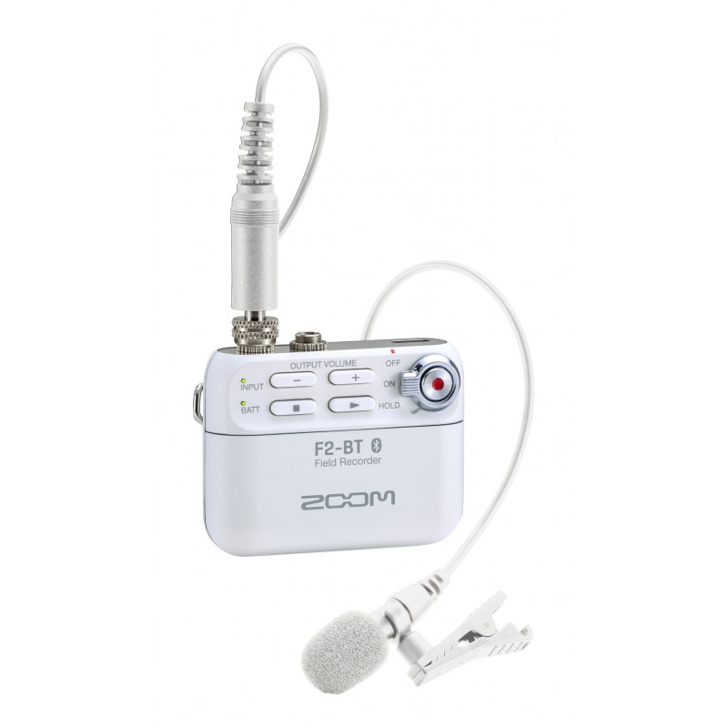 Zoom F2-BT/W - 32-bit recorder with bluetooth - includes lavalier microphone - white Zoom F2-BT/W - 32-bit recorder with bluetooth - includes lavalier microphone - white