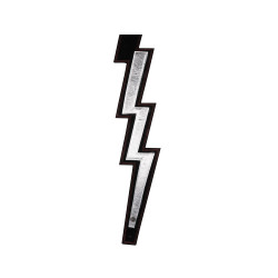 D'Addario 25LNBT00 - Sangle en cuir 6,3 cm, Lightning Bolt – Argent