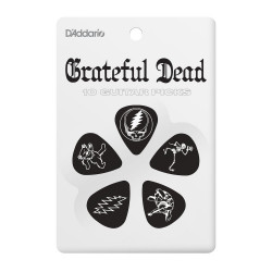 D'Addario 1CBK4-10GD1 - 10 médiators Grateful Dead Icons, celluloïd noir, Medium