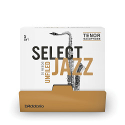 D'Addario RRS01TSX3S-B25 - Anches Select Jazz saxophone ténor, américaine, force 3, boîte de 25