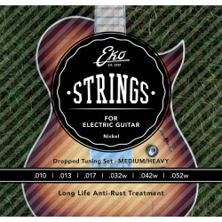 Eko EL1052HB - Jeu de cordes guitare électrique Heavy Bottom - 10-52