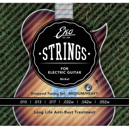 Eko EL1052HB - Jeu de cordes guitare électrique Heavy Bottom - 10-52