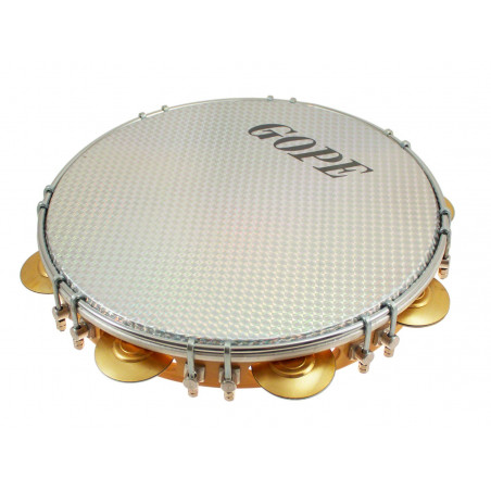 Gope Percussion - PA11D8HOL-WH - Pandeiro 11" Tirants Doubles Peau Holographique Blanche