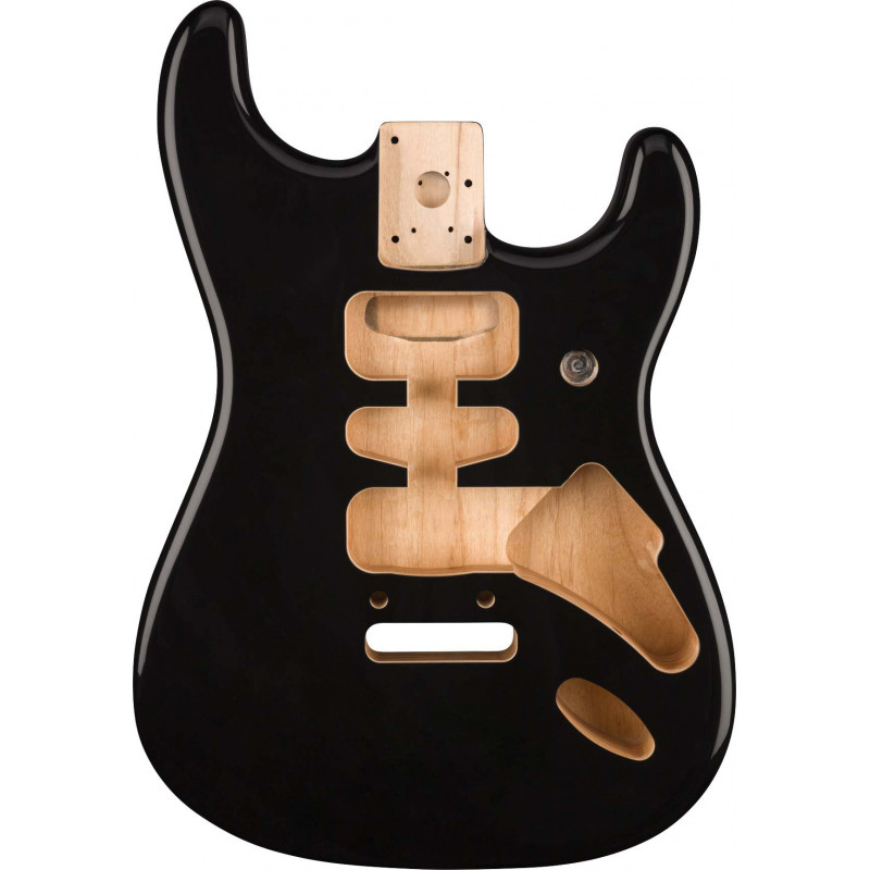 Fender Deluxe Series Stratocaster HSH - Corps en aulne - Noir