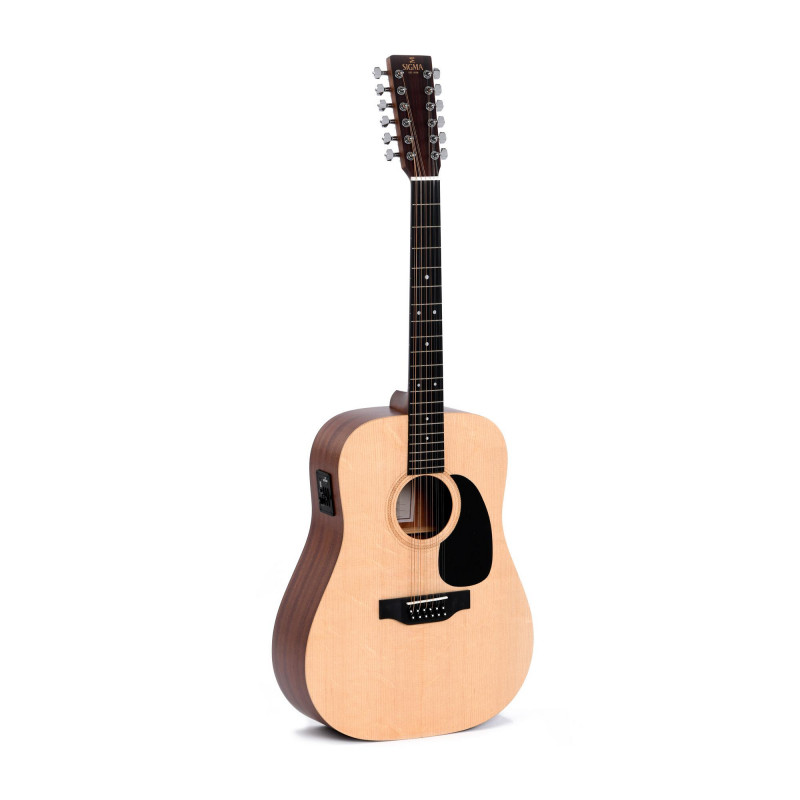 Sigma DM12E - Guitare électro-acoustique 12 cordes Dreadnought - Naturel satiné