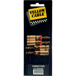 Yellow Câble BANANE - 4 fiches connecteurs banane