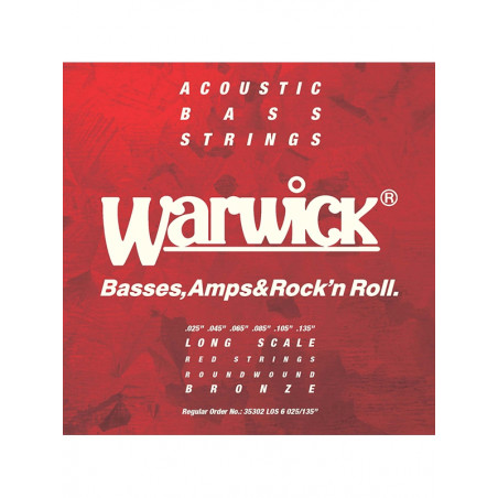 Warwick 35302-LS6 - Jeu de 6 cordes basse acoustique - 25-135