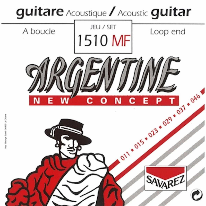 Argentine 1510MF - Jeu de cordes à boucle guitare Manouche - tirant 11-46