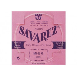 Savarez 526R - corde Mi grave guitare classique tirant fort - Carte rouge