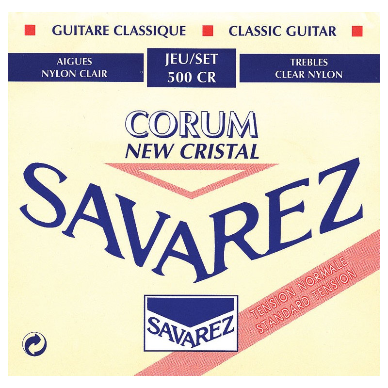 Savarez 500CR Cristal Corum Rouge Tirant Normal - Jeu de cordes guitare classique