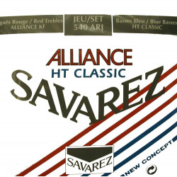 Savarez HT Classic 540ARJ Alliance Rouge/bleu polies Tirant Normal/fort - Jeu de cordes guitare classique