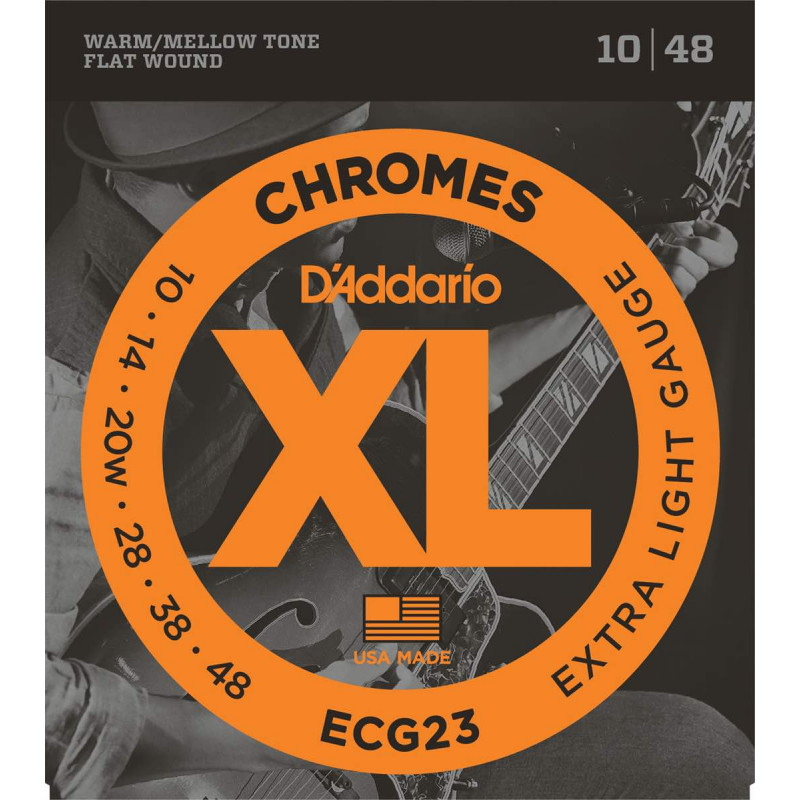 D'Addario ECG23 - Chrome Jazz Extra light 10-48 - Jeu de cordes guitare électrique