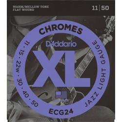 D'Addario ECG24 - Chrome Jazz Light 11-50 - Jeu de cordes guitare électrique