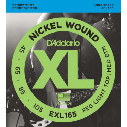 D'Addario EXL165 - Jeu de cordes guitare basse - SOFT REGULAR 45-105
