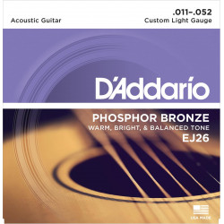 D'Addario EJ26 - Custom light 11-52 - Jeu de cordes Guitare acoustique