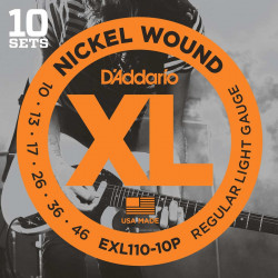 10 Jeux D'addario EXL110-10P - cordes guitare électrique