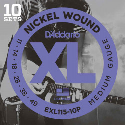 10 Jeux D'addario EXL115 - cordes guitare électrique