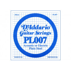 D'addario PL007 - Corde au détail 007 guitare électrique - Acier plein