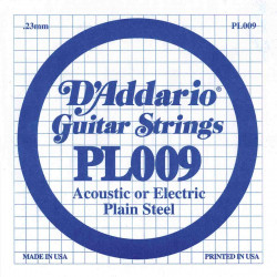 D'addario PL009 - Corde au détail guitare électrique Acier plein 009