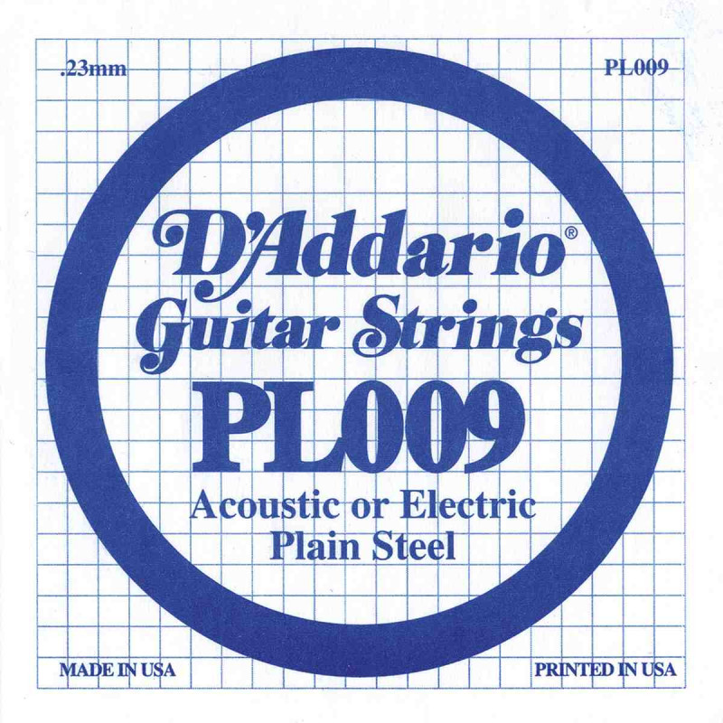 D'addario PL009 - Corde au détail guitare électrique Acier plein 009