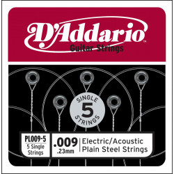 D'addario PL009-5 - 5 Cordes au détail 009 guitare électrique - Acier plein