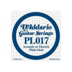 D'addario PL017 - Corde au détail 017 guitare électrique - Acier plein