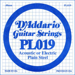 D'addario PL019 - Corde au détail 019 guitare électrique - Acier plein