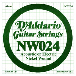 Corde au détail D'addario pour guitare électrique - Filet rond 024