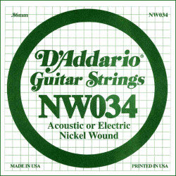 Corde au détail D'addario NW034 - guitare électrique - Filet rond 034