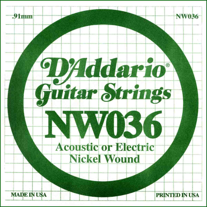 Corde D'addario 036 guitare électrique - Filet rond