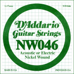 Corde au détail D'addario NW046 - guitare électrique - Filet rond 046
