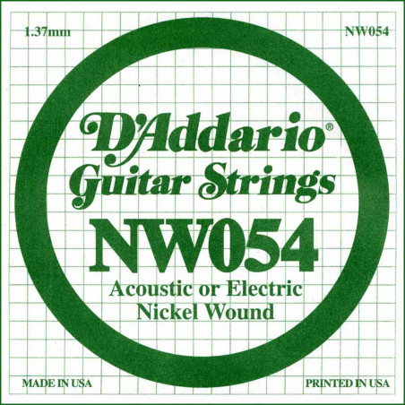 Corde au détail D'addario NW054 - guitare électrique - Filet rond 054