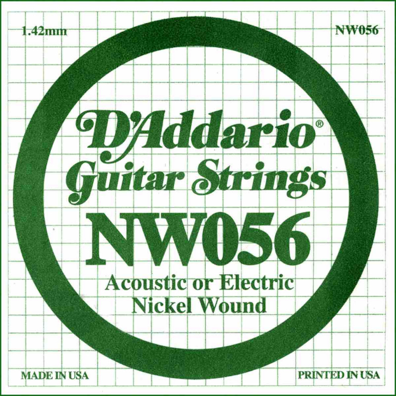 Corde au détail D'addario NW056 - guitare électrique - Filet rond 056