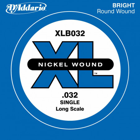D'addario XLB032 - Corde au détail Nickel Long 032 basse électrique
